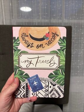 Always On Vacay 'My Travels' Travel Notebook - Pink & Green